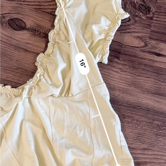 Topshop pastel light yellow cropped ruffle sleeve top - Picture 3 of 4